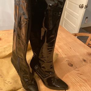 Charles Jourdan patent leather boots size 7 1/2